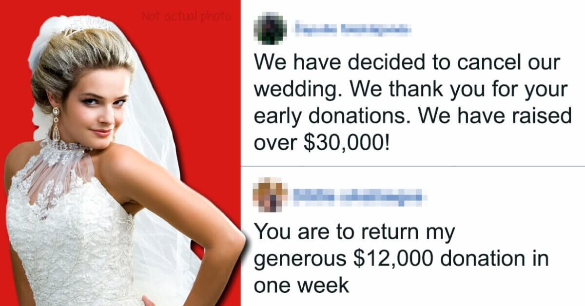 Bride ‘scams’ family and friend to fund for her wedding and then spends the $30K she got for her own