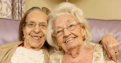 Elderly women have been friends for almost 80 years and now stay in the same care shelter