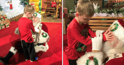 A Heartwarming Reaction from a Blind and Autistic Boy who Meets Santa Claus for the First Time!