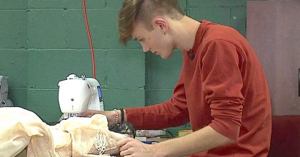 Teen makes the dress for his prom date