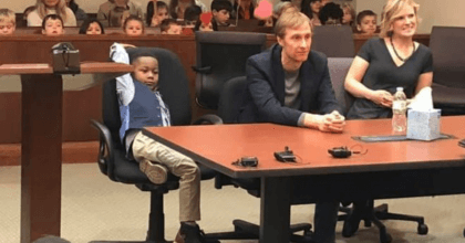 A kindergartener aged 5 invites his classmates to be present on his adoption day