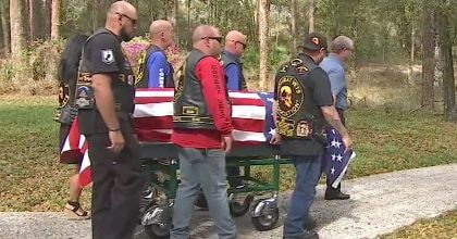 Bikers volunteer to participate on a unclaimed vet’s funeral.