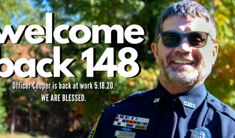 After two years of recovery from a shot to the head, a police officer is back at work After two years of recovery from a shot to the head, a police officer is back at work