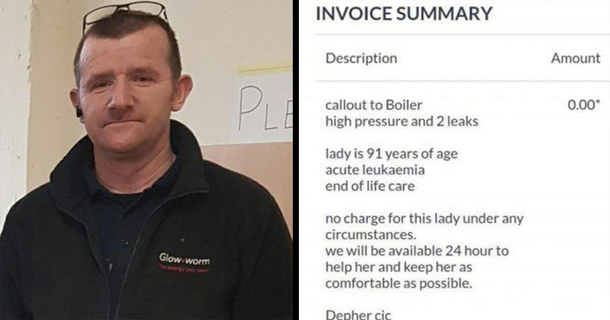 Plumber took job at cancer-sick 91-year-old’s home, and his invoice is now going viral