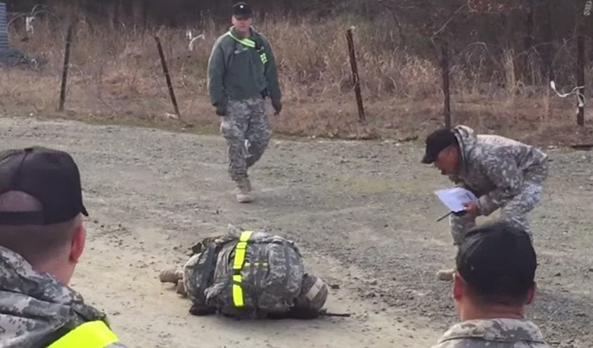 Female Army Captain Refuses To Give Up During Grueling Exam For Coveted Badge