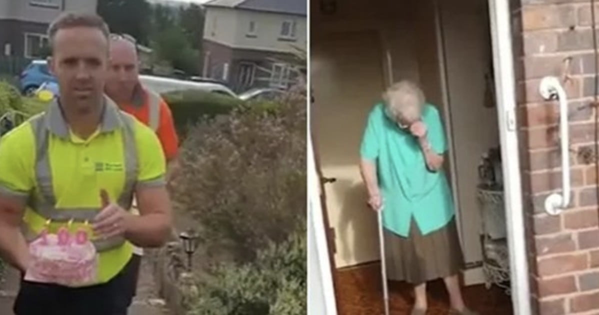 Garbage collector brings birthday cake to 100-year-old lady