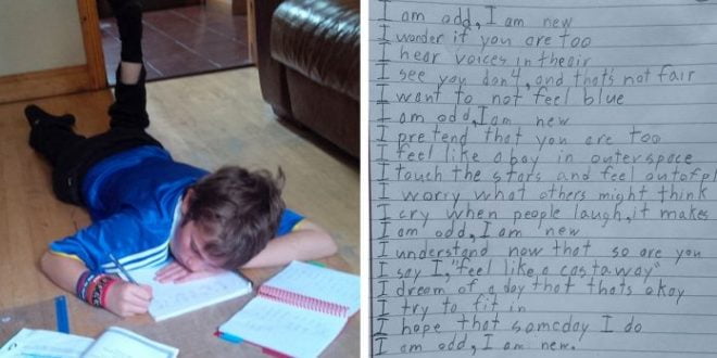 10-Year-Old Autistic Boy Writes Poem For Homework, His Teacher Is At A Loss For Words