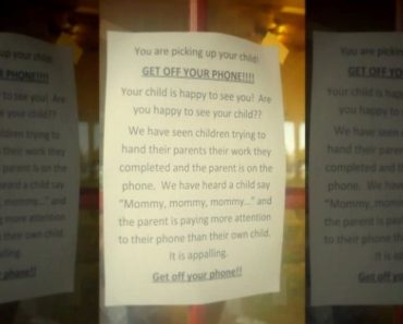 Mom Picks Up Child From Daycare Snaps Photo Of „Rude” Sign On Door Going Viral