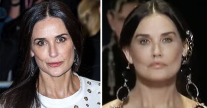 Demi Moore walks down the runway as a model and looks completely different than before