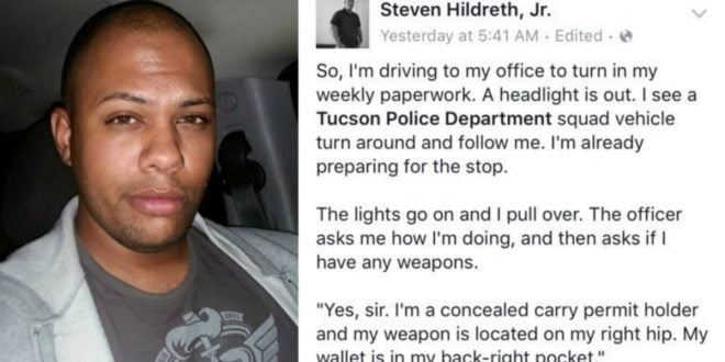 Man gets stopped by police and his Facebook post about the treatment he received goes viral