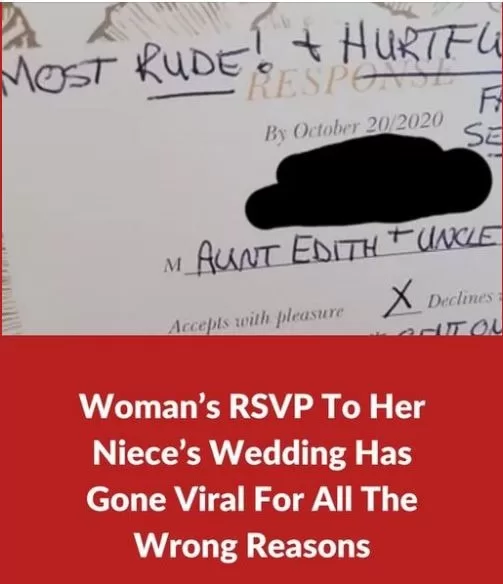 Bride Gets The Ugliest RSVP And The Internet Is Furious