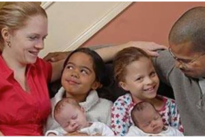 A family gifted with rare black & white twins receive the same blessing 7 years later