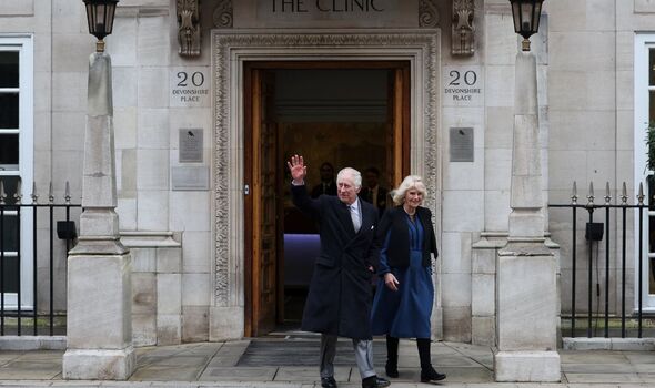 King Charles pictures leaving The London Clinic with Camilla