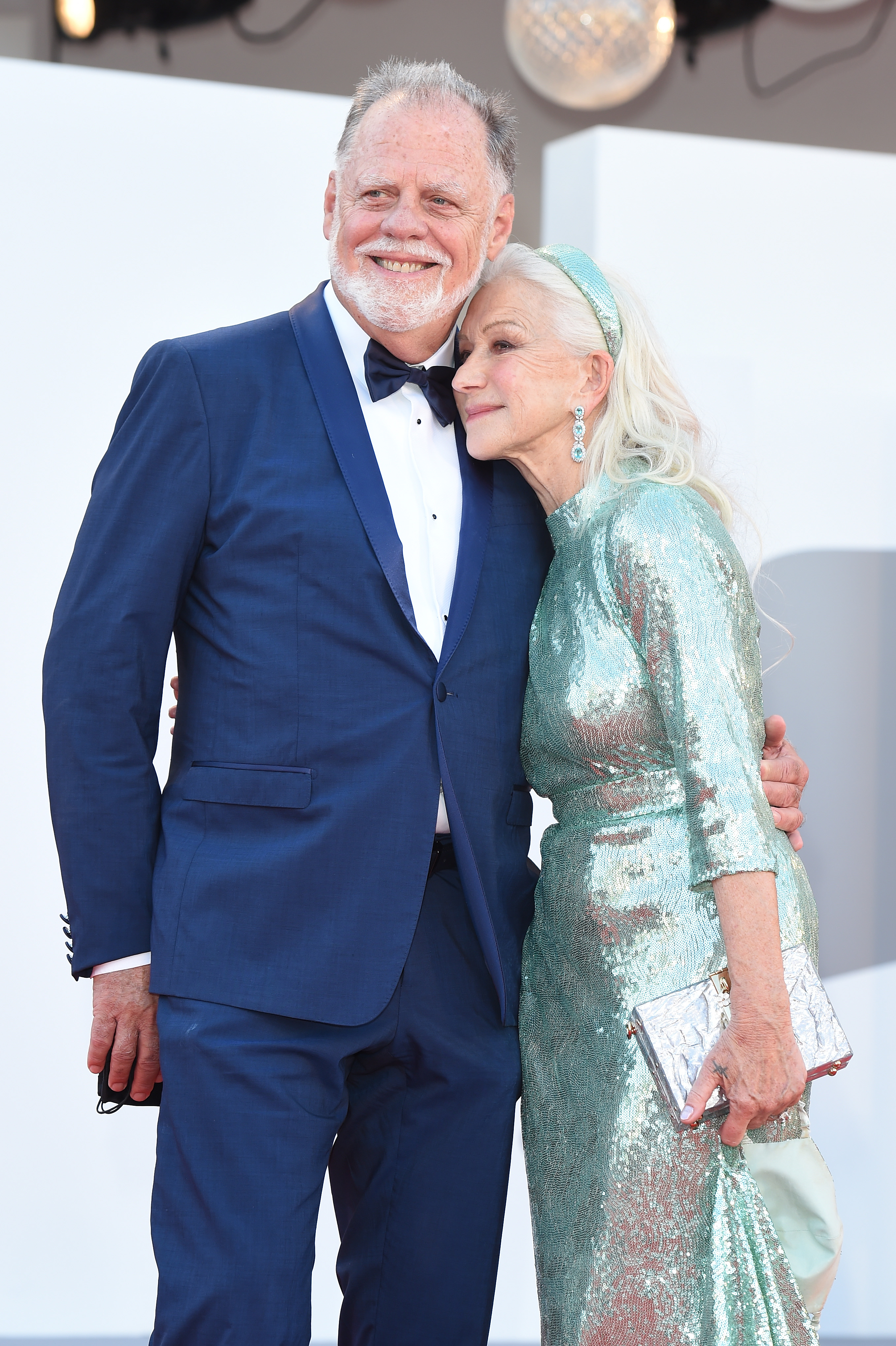Taylor Hackford and Helen Mirren at the red carpet for the movie "Madres Paralelas" during the 78th Venice International Film Festival, on September 1, 2021, in Venice, Italy | Source: Getty Images