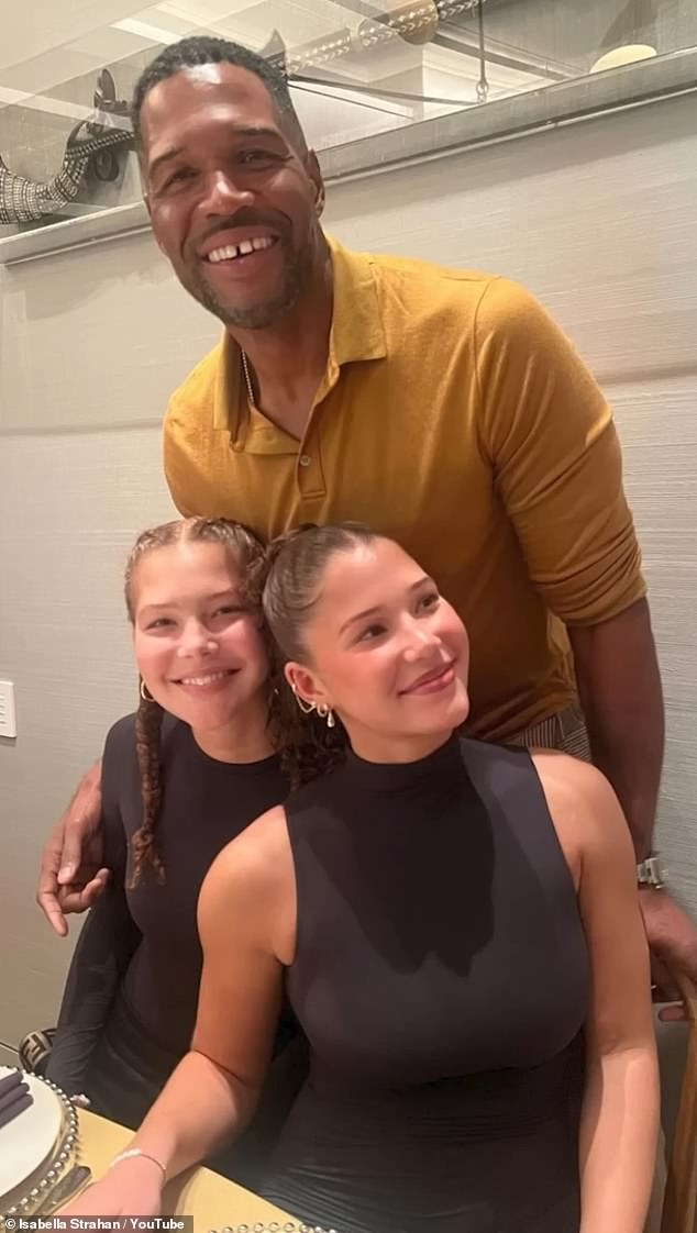 Isabella is positive about what is ahead - saying it's nice to have homecooked meals and be around her dogs. She is pictured here at Thanksgiving with Michael and Sophia