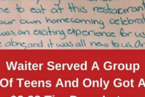 Waiter Served A Group Of aTeens And Only Got A $3.28 Tip. Days Later, This Note Shows Up