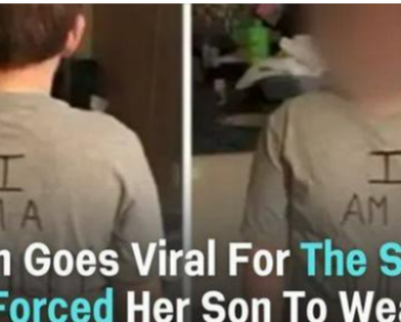 A mother gains online attention for the shirt she compelled her son to wear to school.