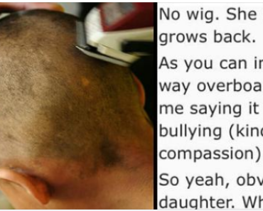 Dad shaves daughter’s head as punishment for bullying cancer-stricken classmate, has “no regrets”