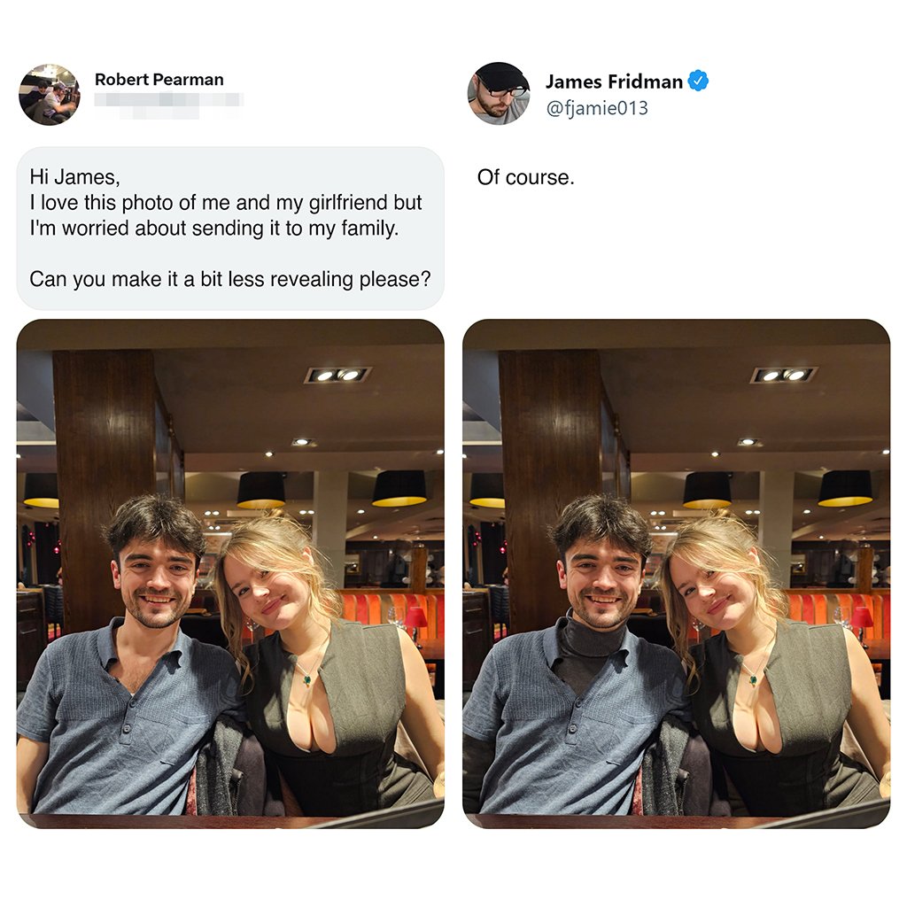 James Fridman photoshop of couple 