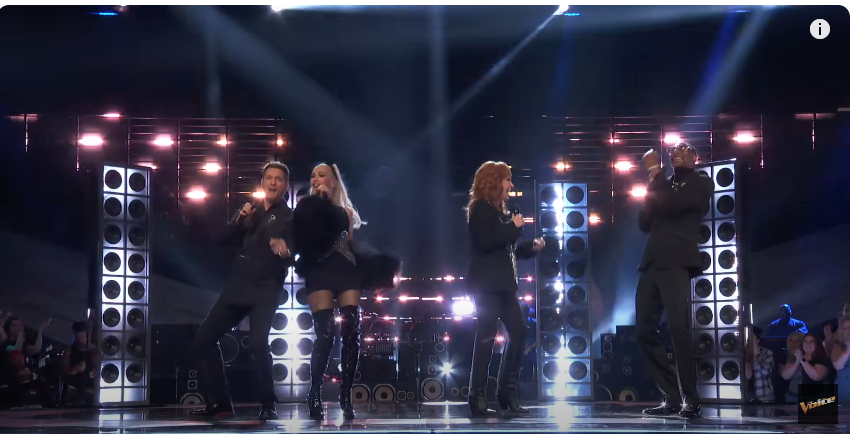 A photo of "The Voice" coaches  performing taken from a video posted on September 23, 2024 | Source: YouTube/@nbcthevoice