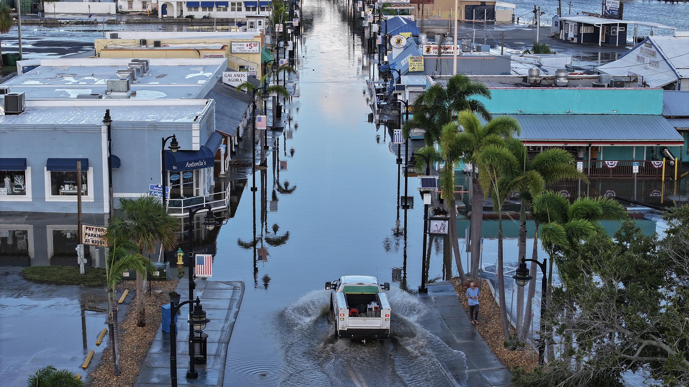 The devastating impact of Hurricane Helene in Tarpon Springs, Florida on September 27, 2024 | Source: Getty Images