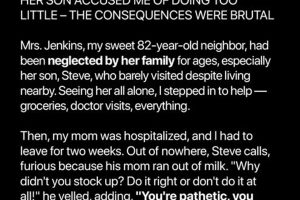 I Cared for My Elderly Neighbor, but Her Son Accused Me of Doing Too Little – The Consequences Were Brutal