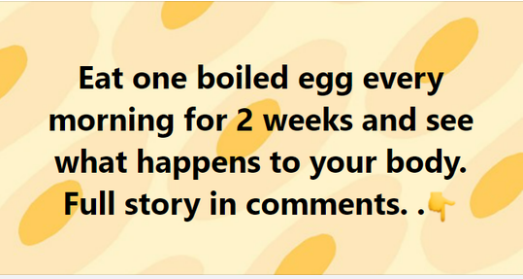 Eat one boiled egg every morning