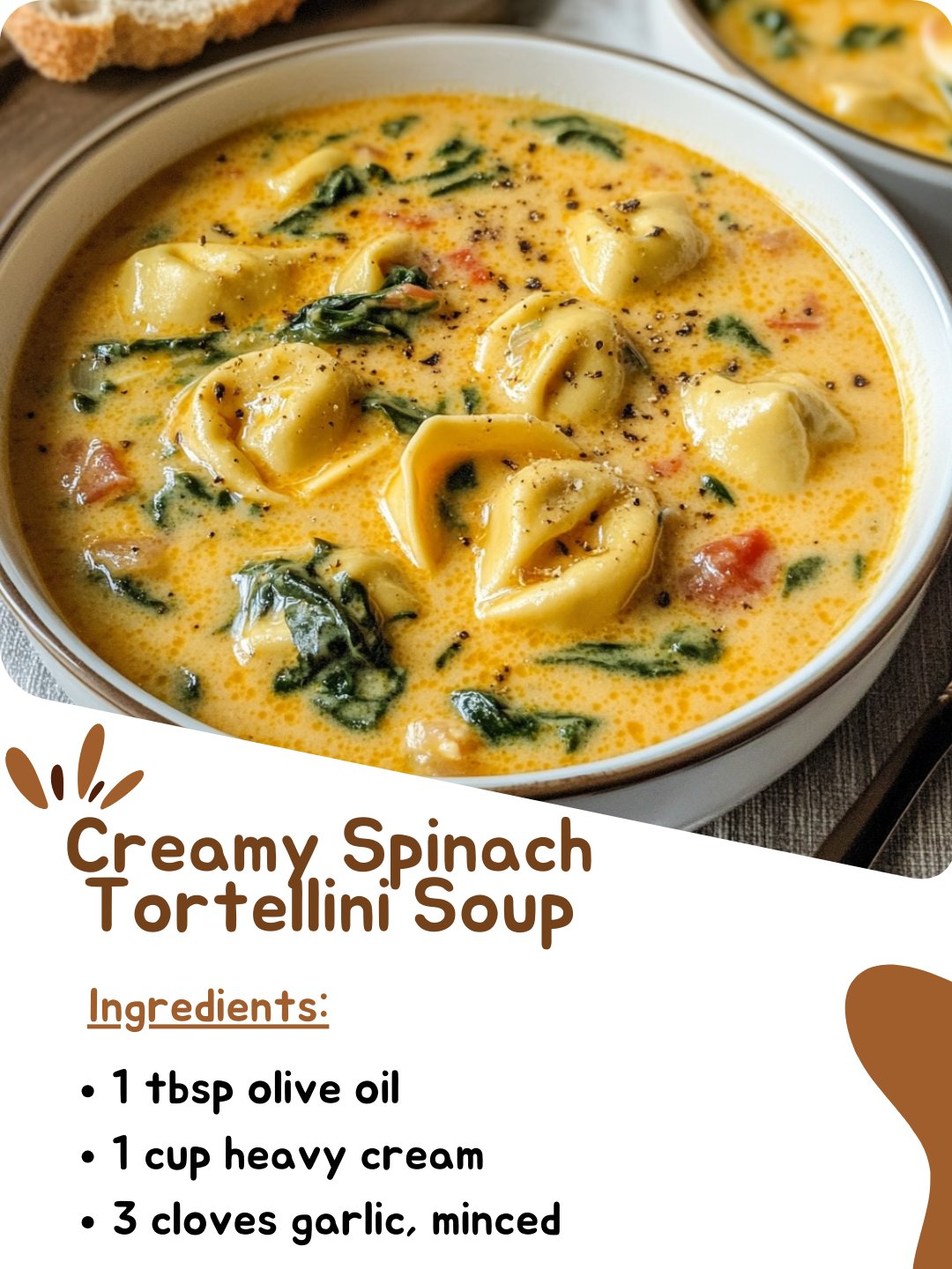 Creamy Spinach Tortellini Soup