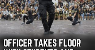 Officer takes the floor with students and shows off moves that earn over 20M views