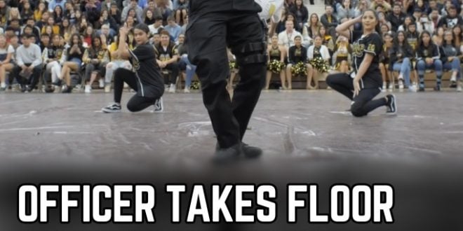 Officer takes the floor with students and shows off moves that earn over 20M views