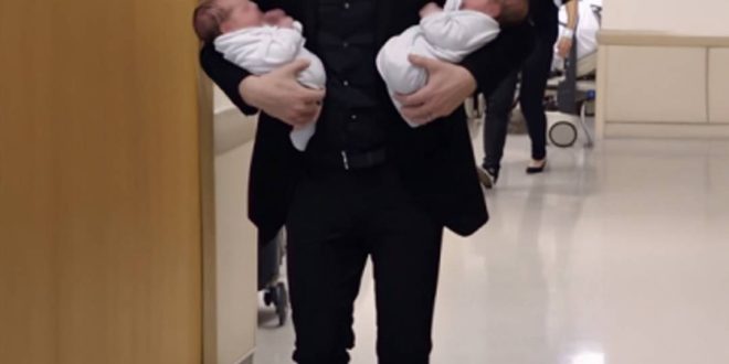 Seeing My Husband in a Suit Holding Twins Outside a Clinic Left Me Speechless