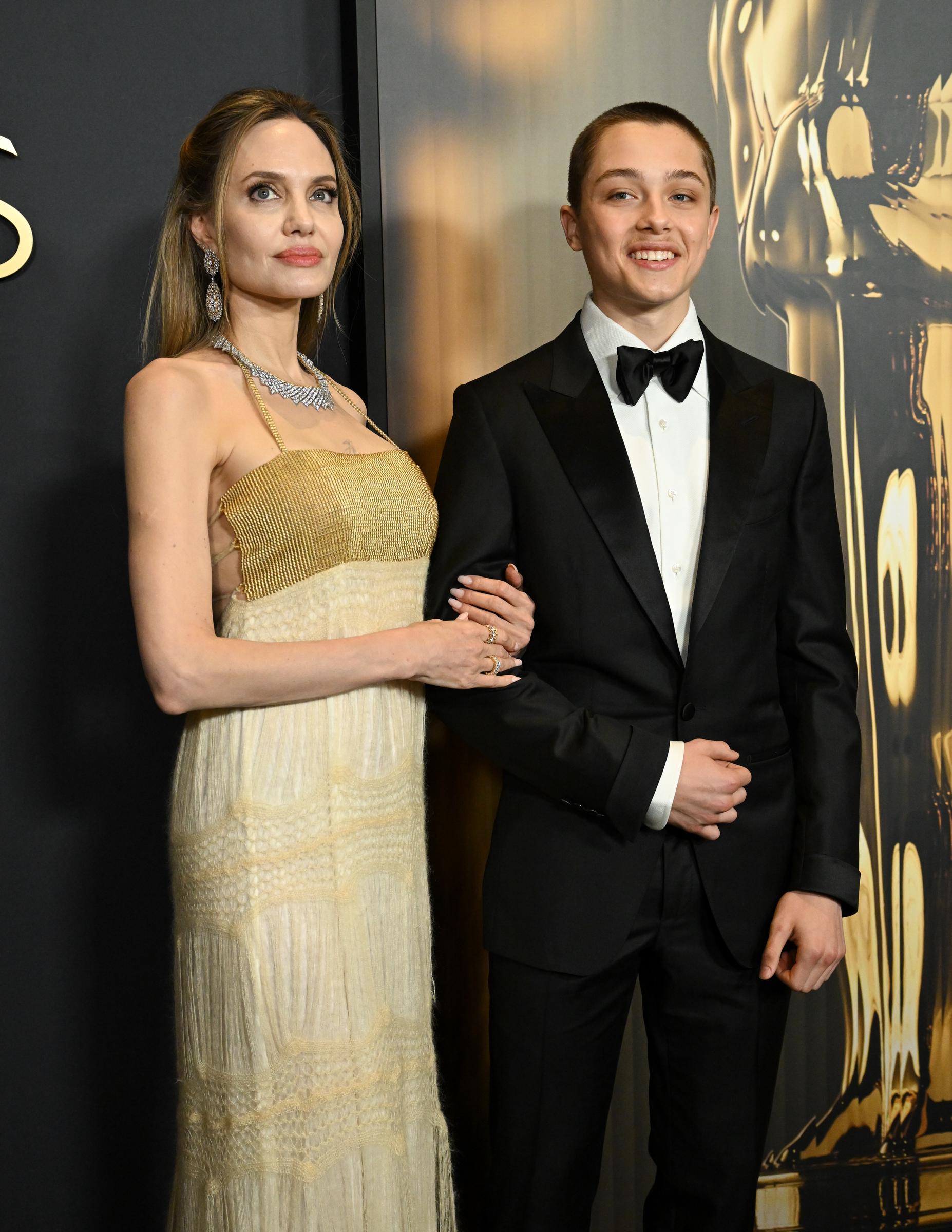 Angelina Jolie and Knox Jolie-Pitt at the 2024 Governors Awards in Hollywood, California on November 17, 2024 | Source: Getty Images