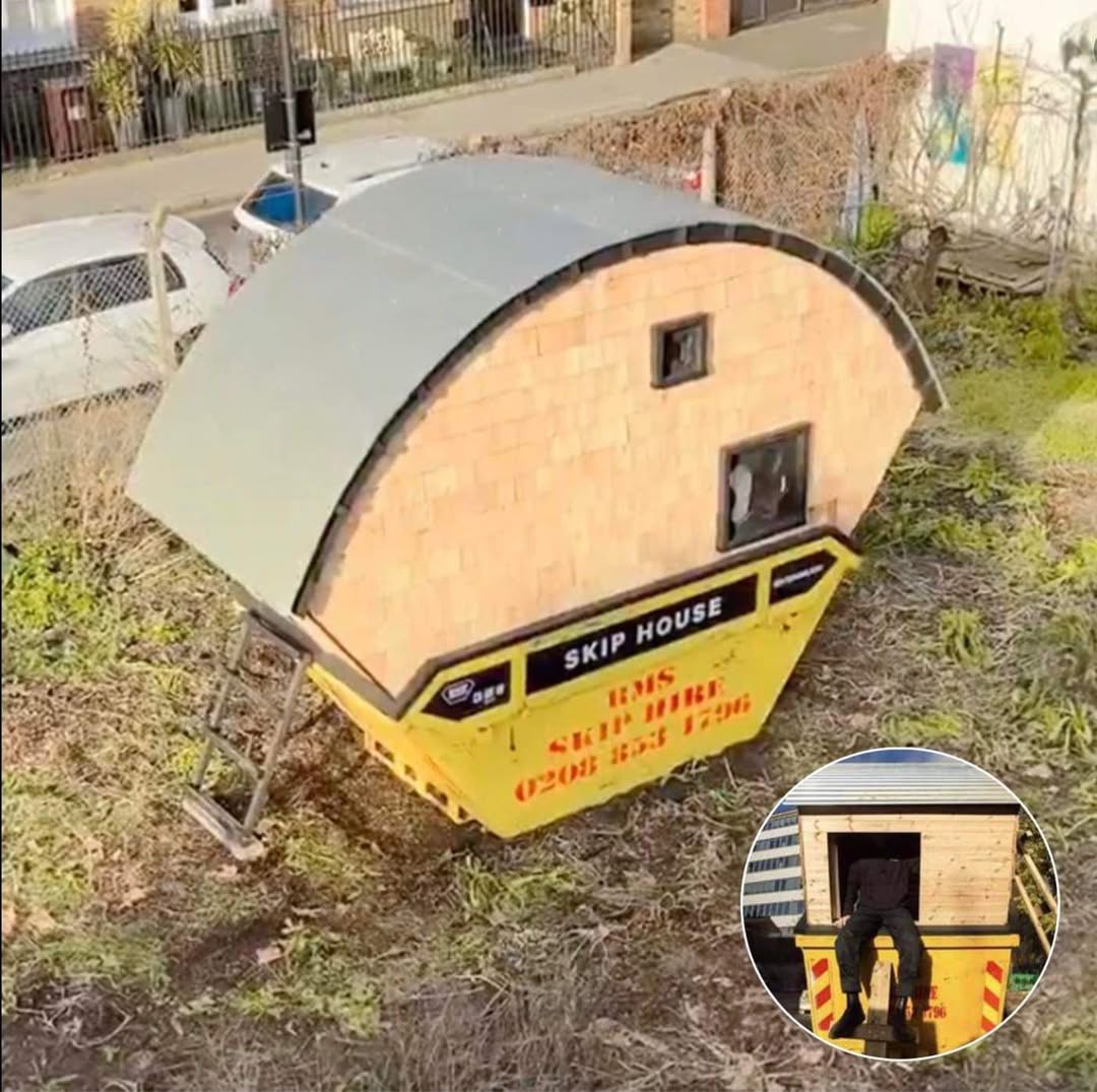 28-year-old builds home inside dumpster for $5,000 – wait until you take a tour inside