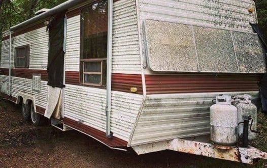 Homeless lady given free“ugly” abandoned trailer