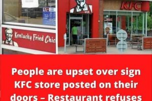 People are upset over sign KFC store posted on their doors – Restaurant refuses to take it down