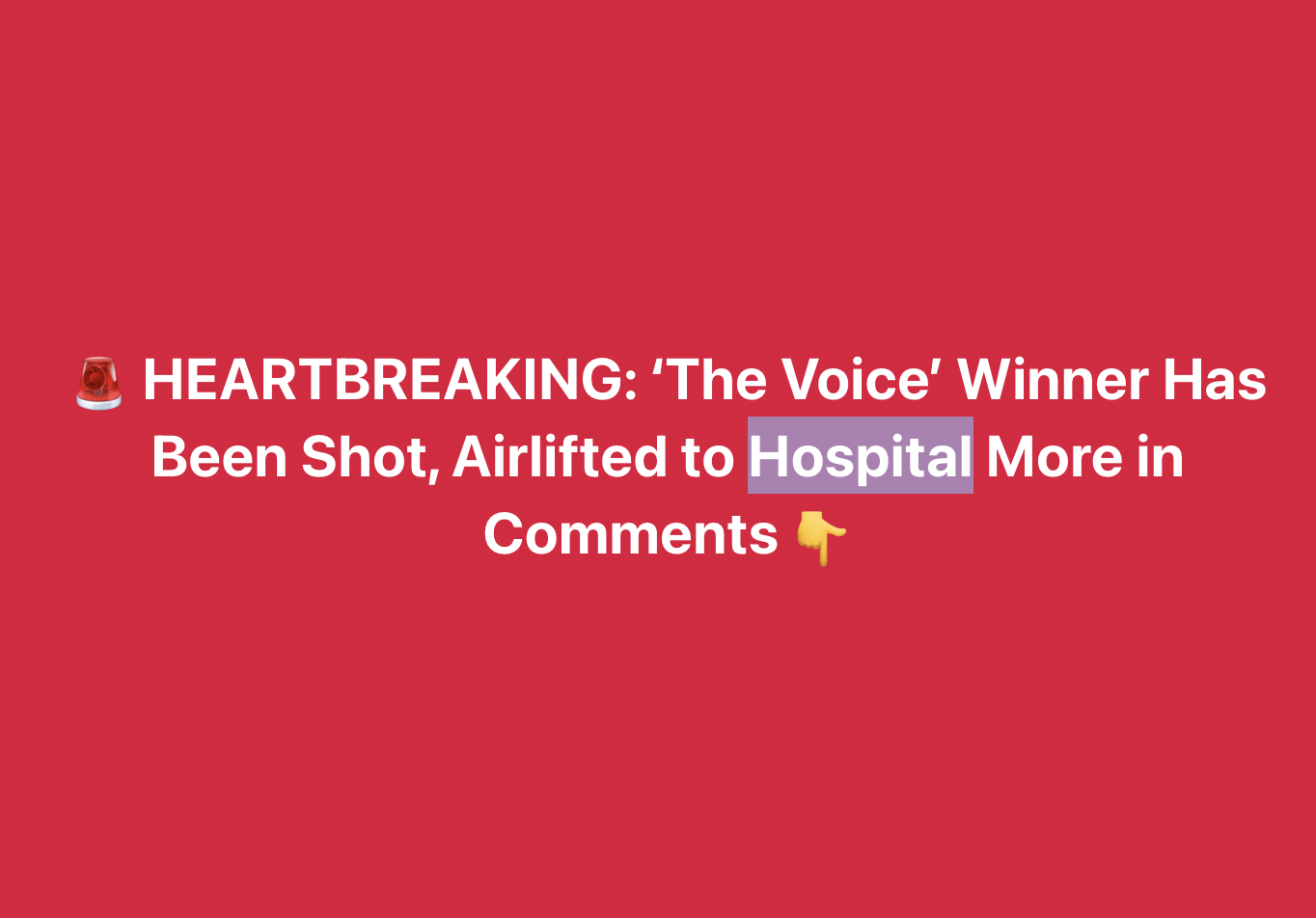 HEARTBREAKING ‘The Voice’ Winner—Shot and Airlifted in a Tragic Turn of Events