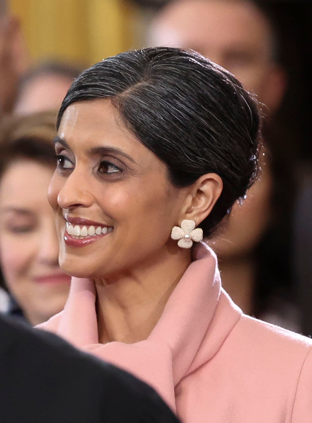 Usha Vance smiling at her husband during Donald Trump's inauguration on January 20, 2025 | Source: Getty Images