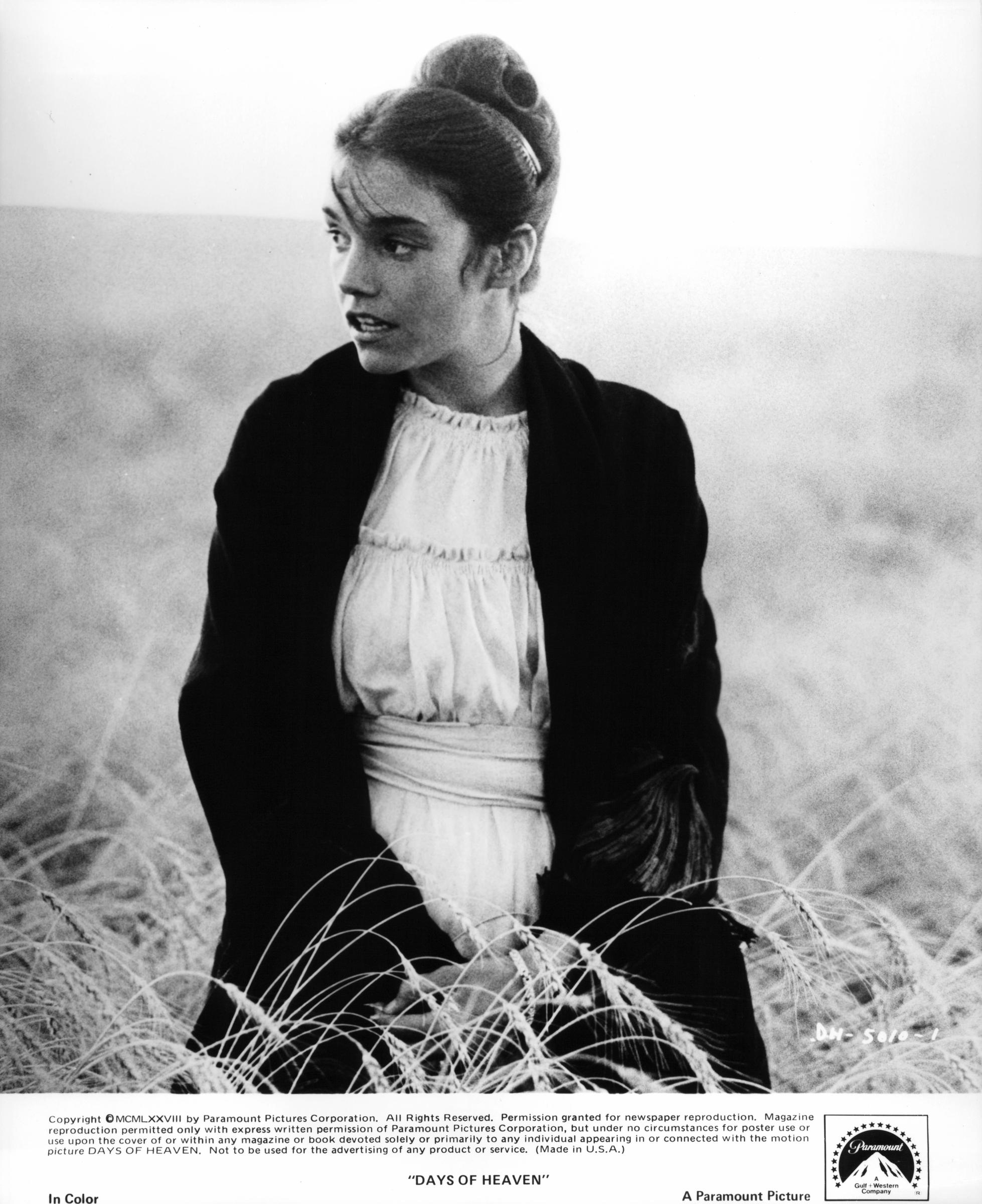 The actress on the set of "Days of Heaven" in 1978. | Source: Getty Images