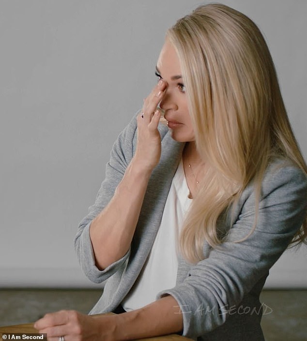 Letting it out: The country singer broke down in tears during episode two of Mike And Carrie: God & Country