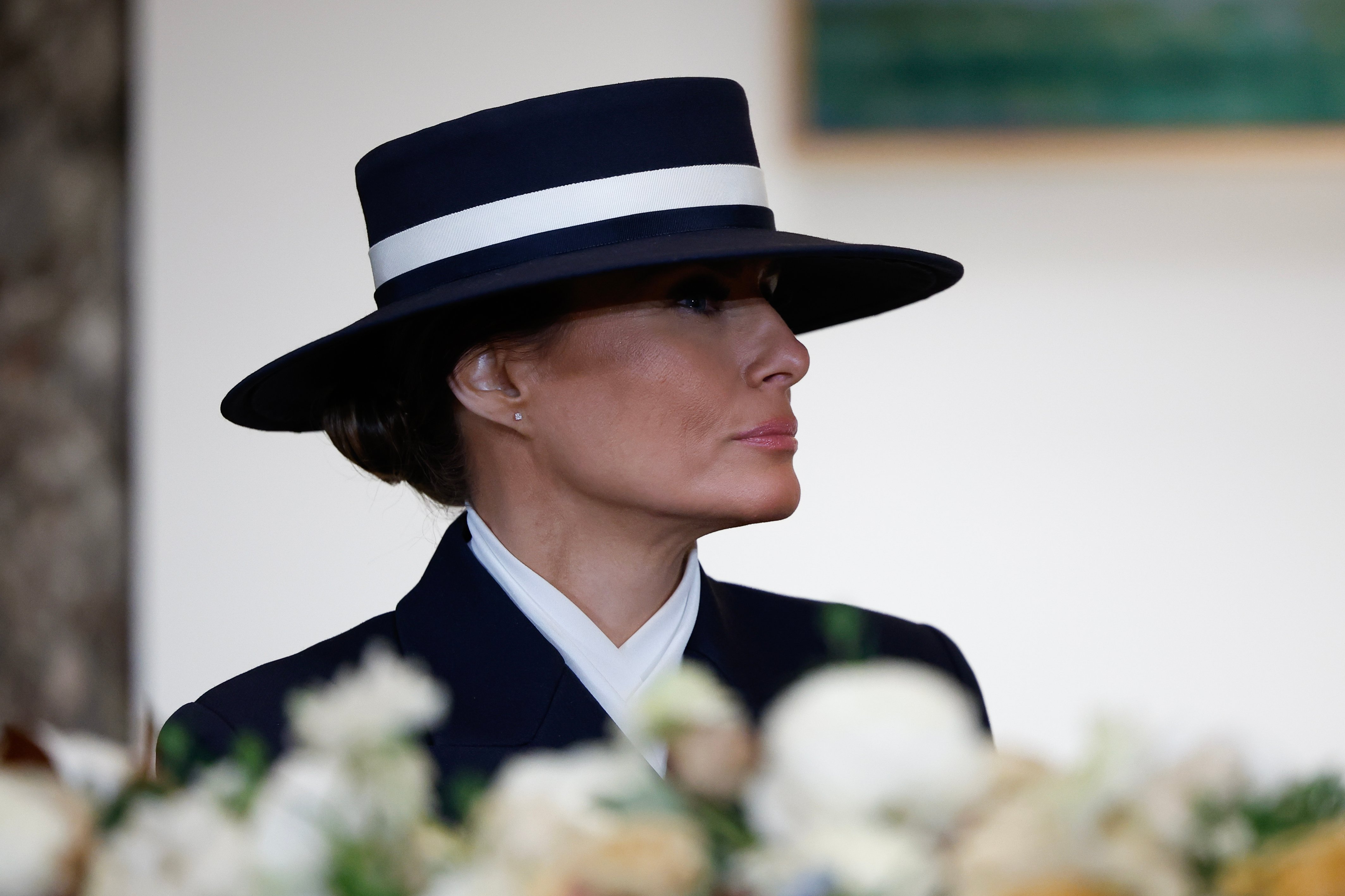 Melania Trump at a luncheon after Donald Trump's inauguration. | Source: Getty Images