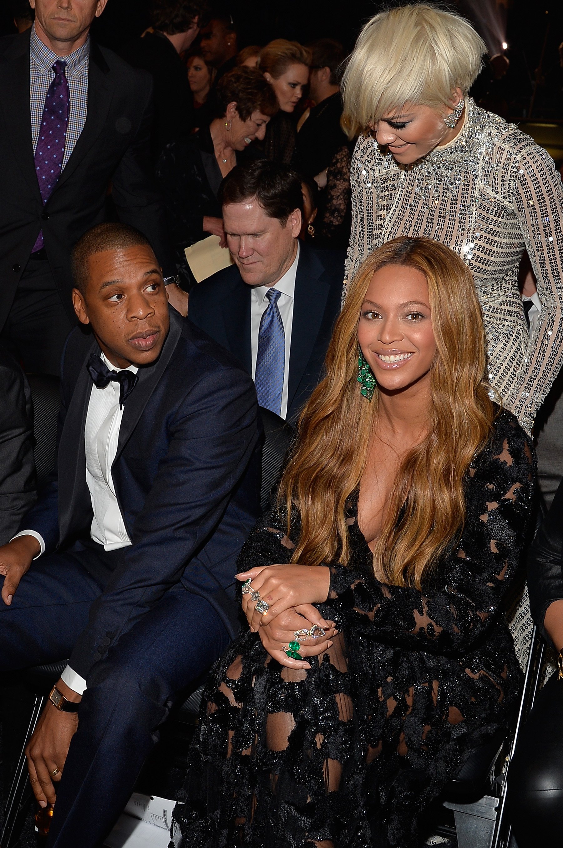 Beyoncé, Jay-Z and Rita Ora during The 57th Annual GRAMMY Awards at the STAPLES Center on February 8, 2015, in Los Angeles, California | Source: Getty Images