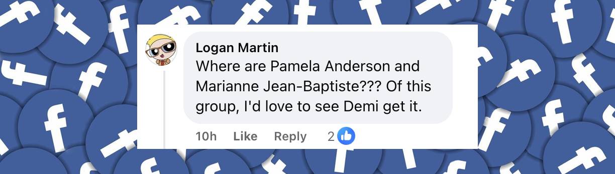 A netizen's reaction to the missing nominations of Pamela Anderson and Marianne Jean-Baptiste for the Oscars | Source: Facebook/TheAcademy