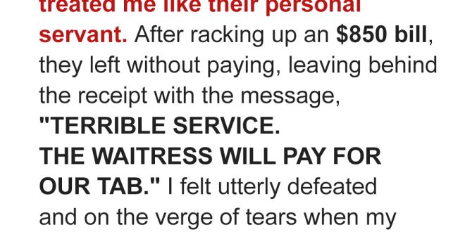 A Family Criticized My Service and Left the Restaurant Without Paying an $850 Bill — but I Turned It to My Advantage