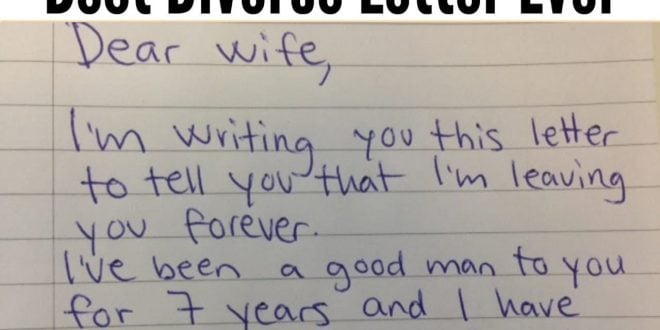 Wife receives a divorce letter from husband, her reply is brilliant