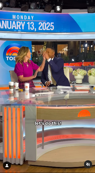 Savannah Guthrie high-fiving Craig Melvin before their first "Today" show as co-anchors, posted on January 13, 2025. | Source: Instagram/todayshow