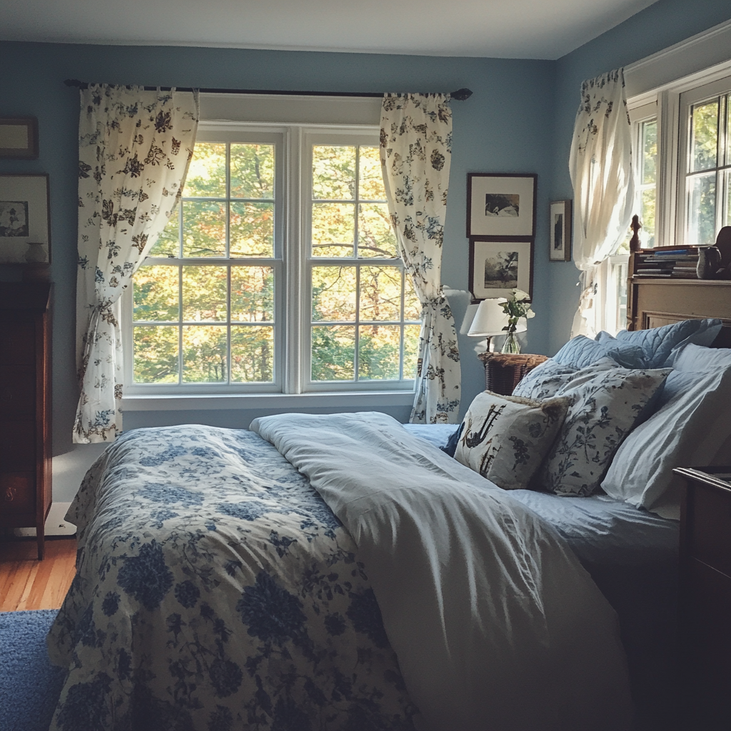 A cozy guest bedroom | Source: Midjourney