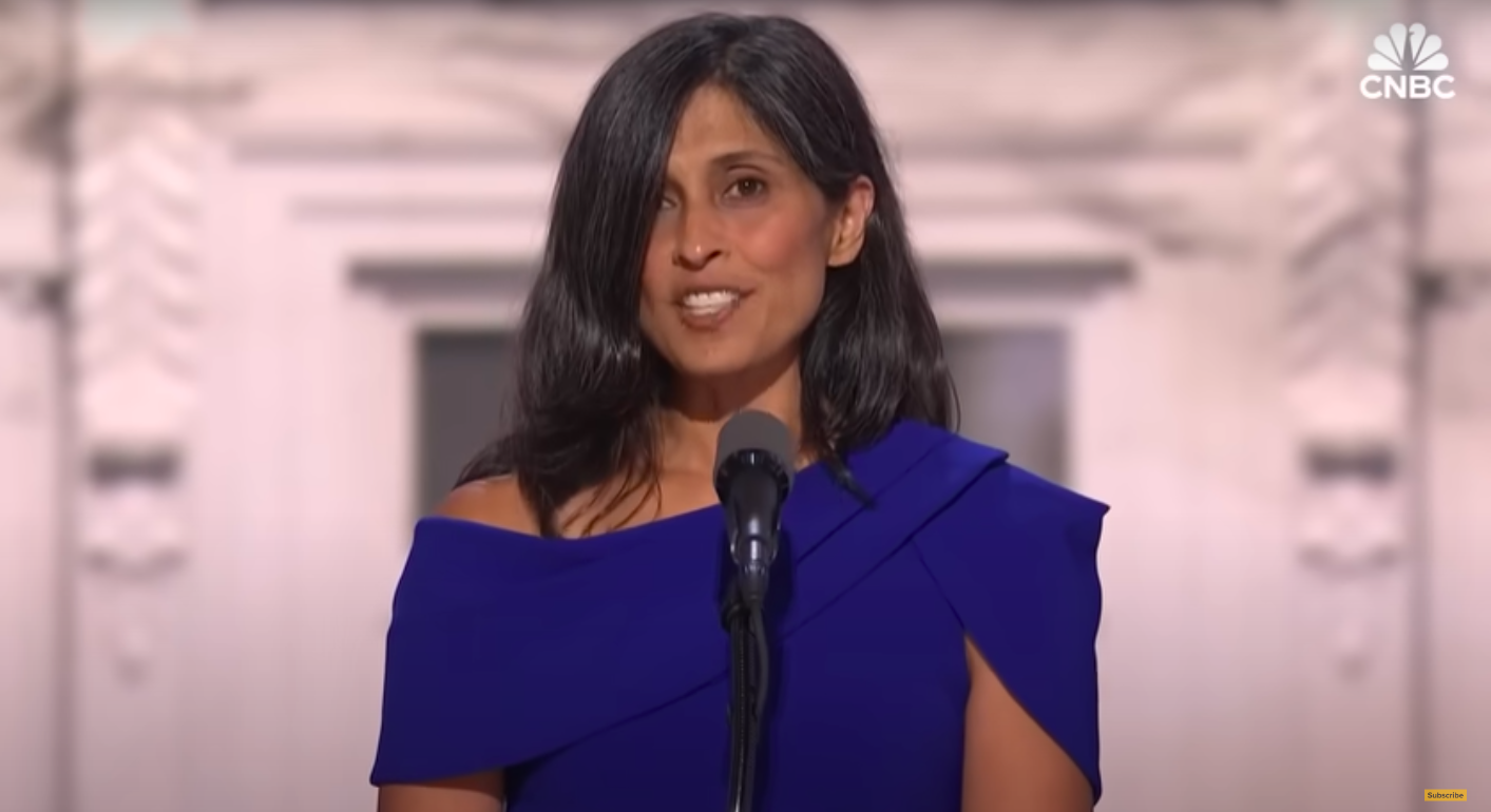 Usha Vance speaking about her husband JD Vance at the Republican National Convention, posted on July 18, 2024. | Source: YouTube/CNBC Television