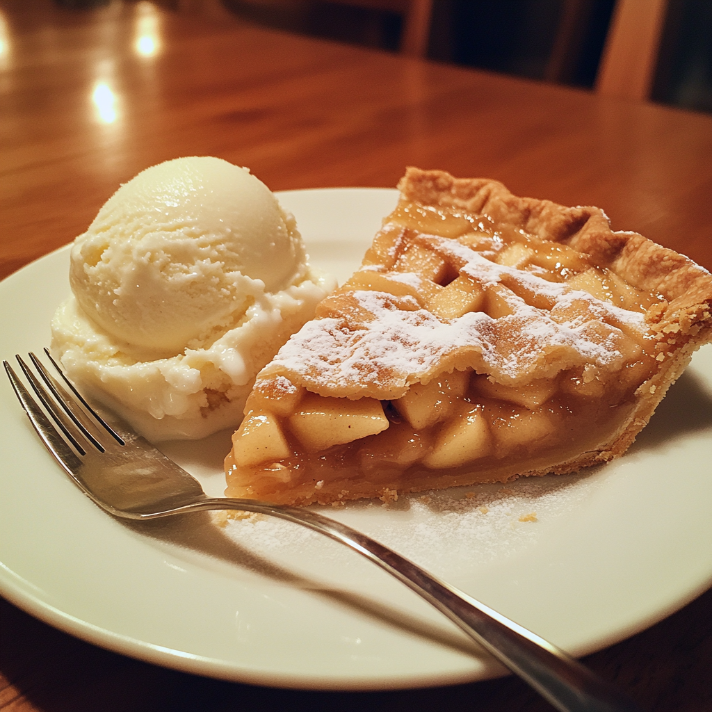 Apple pie and ice cream | Source: Midjourney