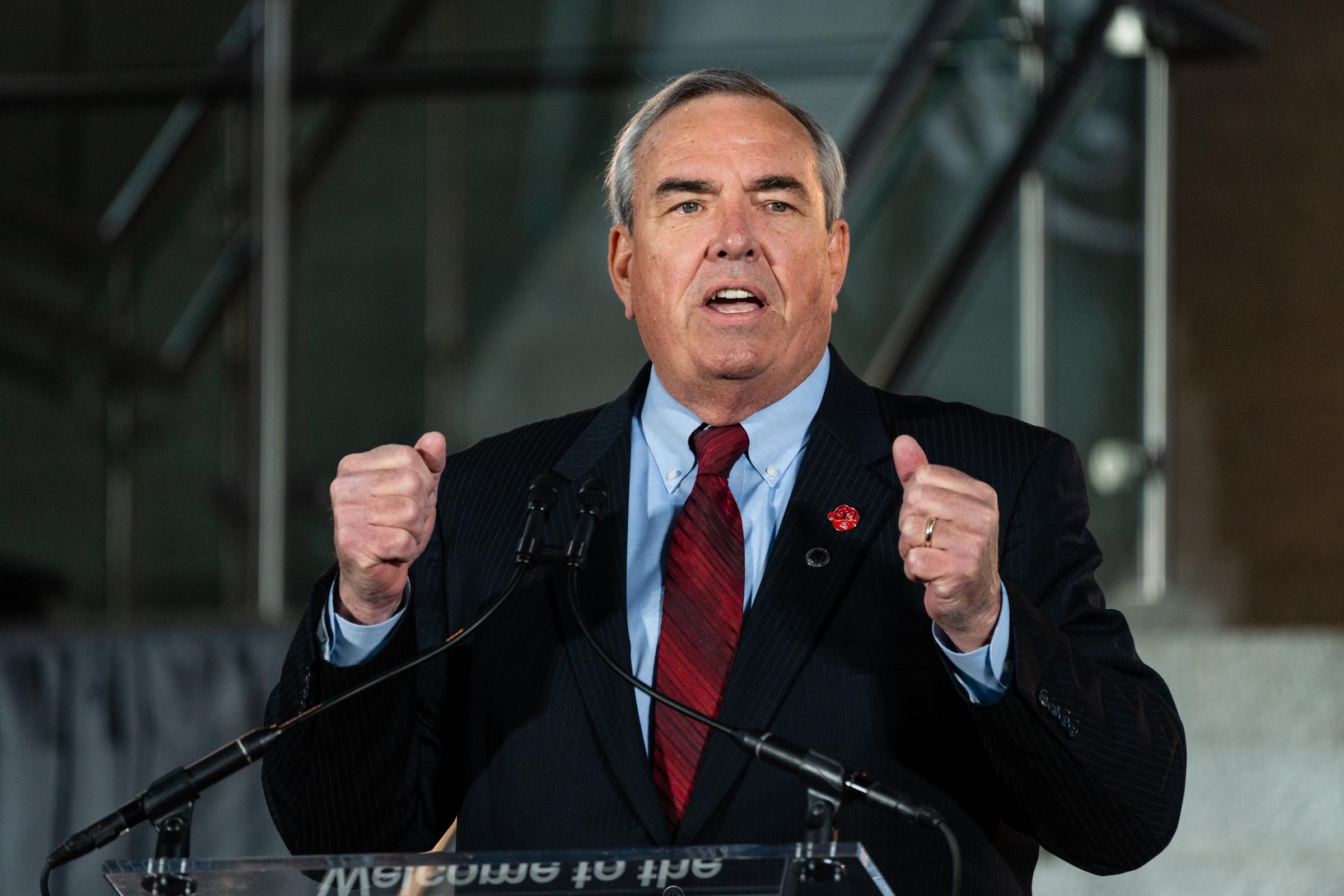 Jack Potter speaks during the opening of a new Metro station on November 15, 2022, in Dulles, Virginia. | Source: Getty Images