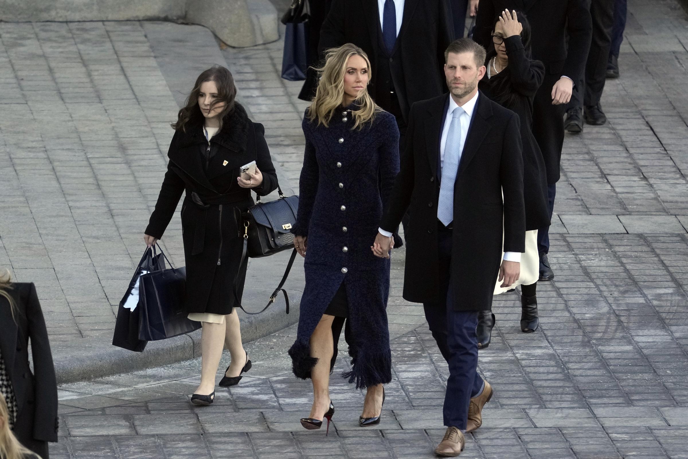 Lara and Eric Trump leaving after Donald Trump's inauguration. | Source: Getty Images